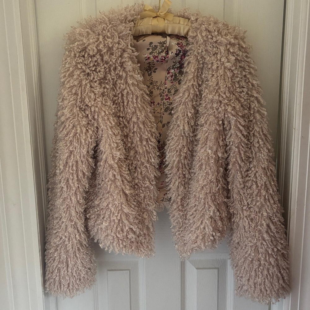 Free People Pink Fuzzy Jacket